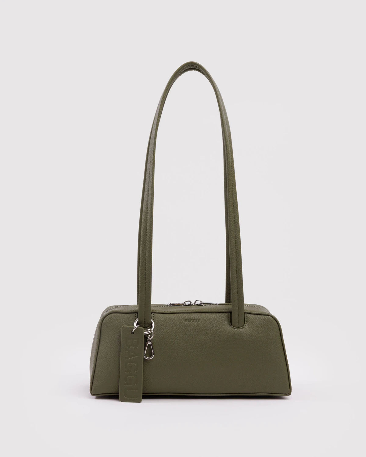 Baggu | Small Recycled Leather Bowler Bag - Loden