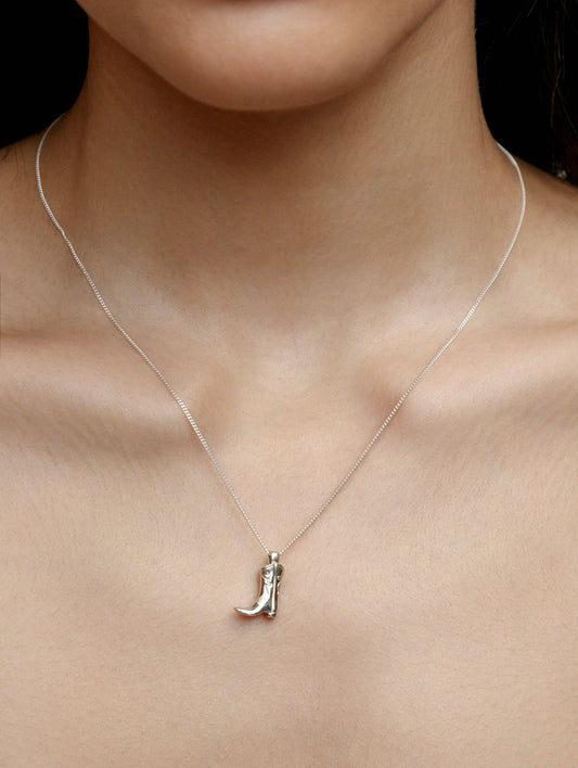 Wolf Circus | Cowboy Boot Charm Necklace in Sterling Silver