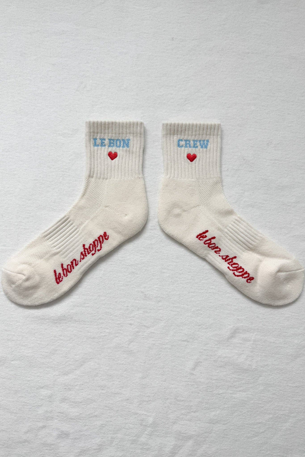 Le Bon Shoppe | Embroidered Crew Socks - Vanilla