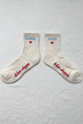 Le Bon Shoppe | Embroidered Crew Socks - Vanilla
