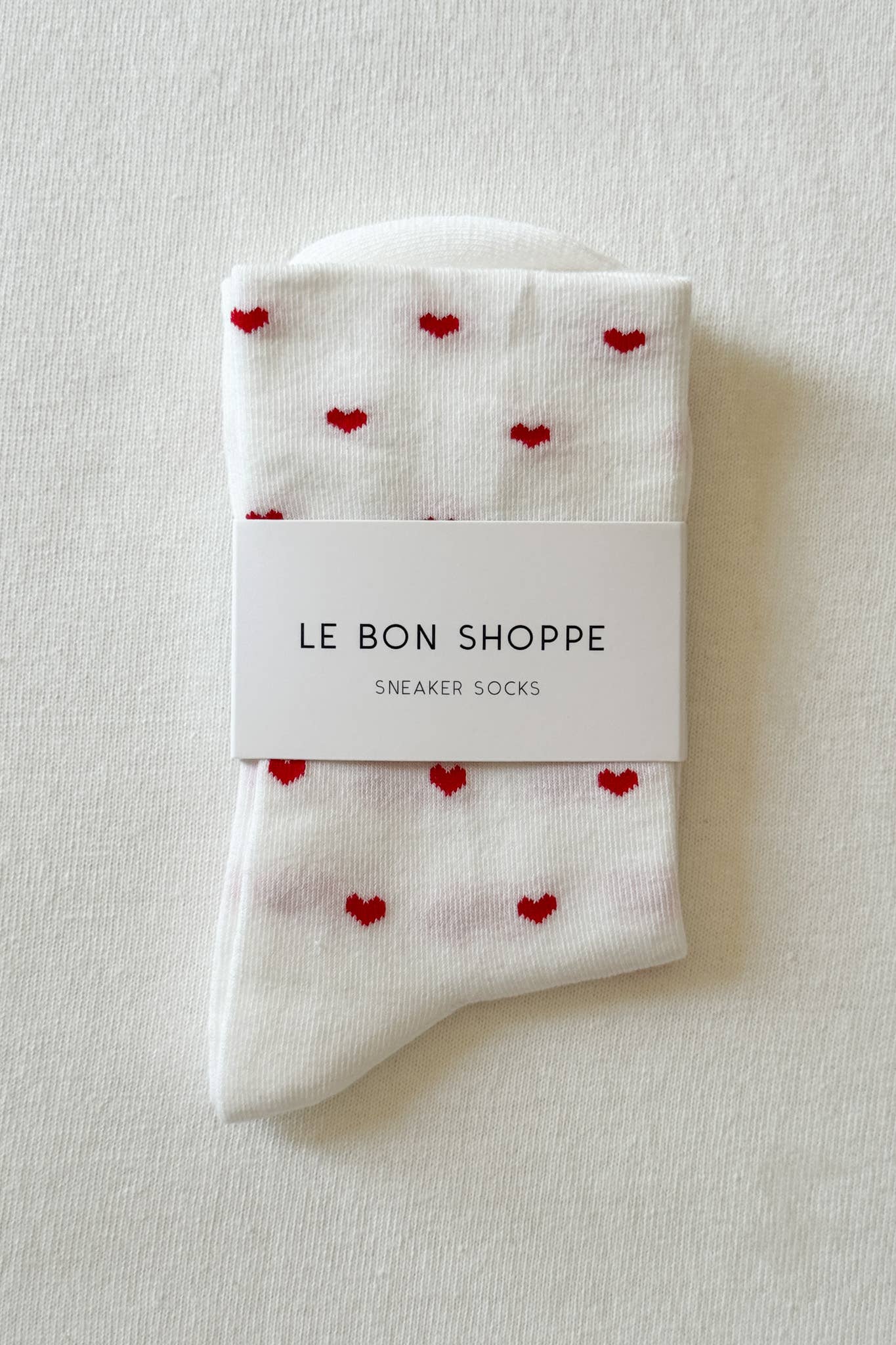 Le Bon Shoppe | Sneaker Socks: Heart - White / Red