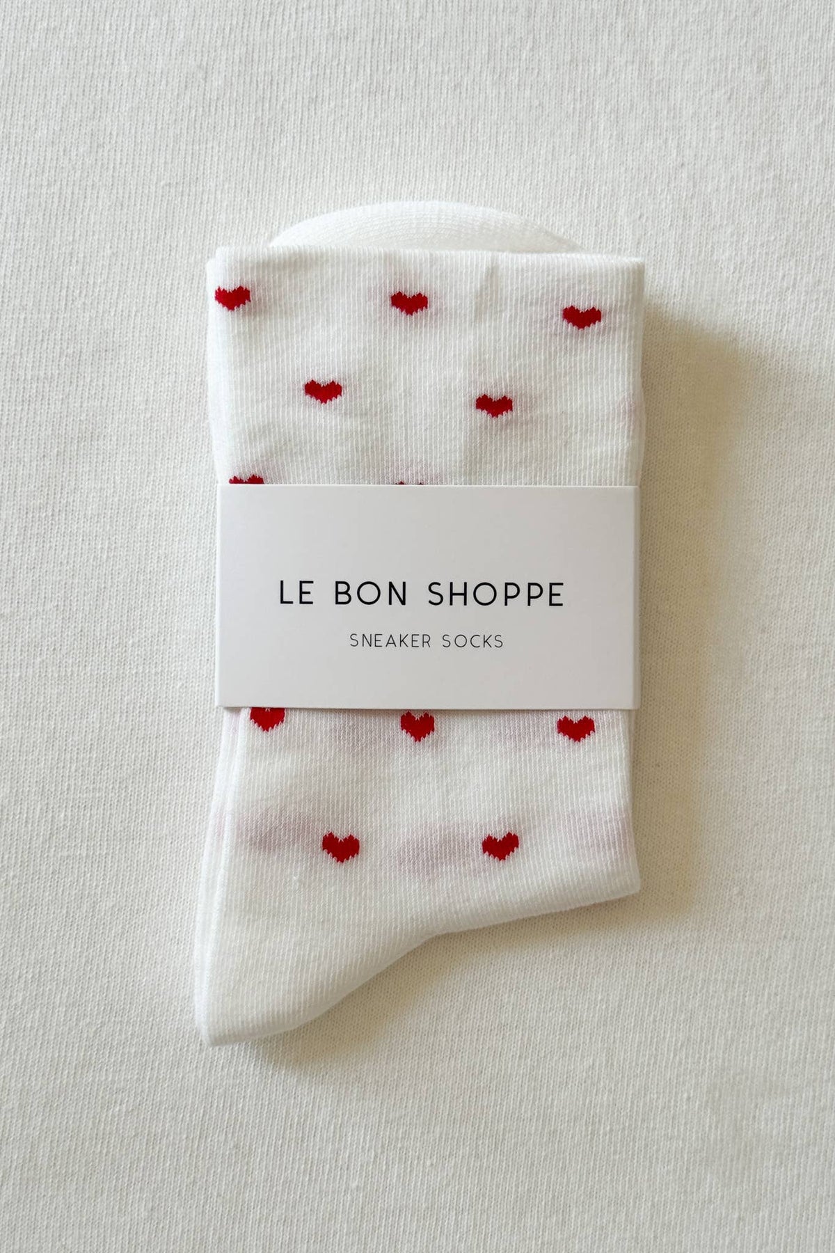 Le Bon Shoppe | Sneaker Socks: Heart - White / Red
