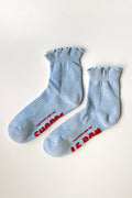 Le Bon Shoppe | Ruffled Hugger Crew Socks - Periwinkle / Red