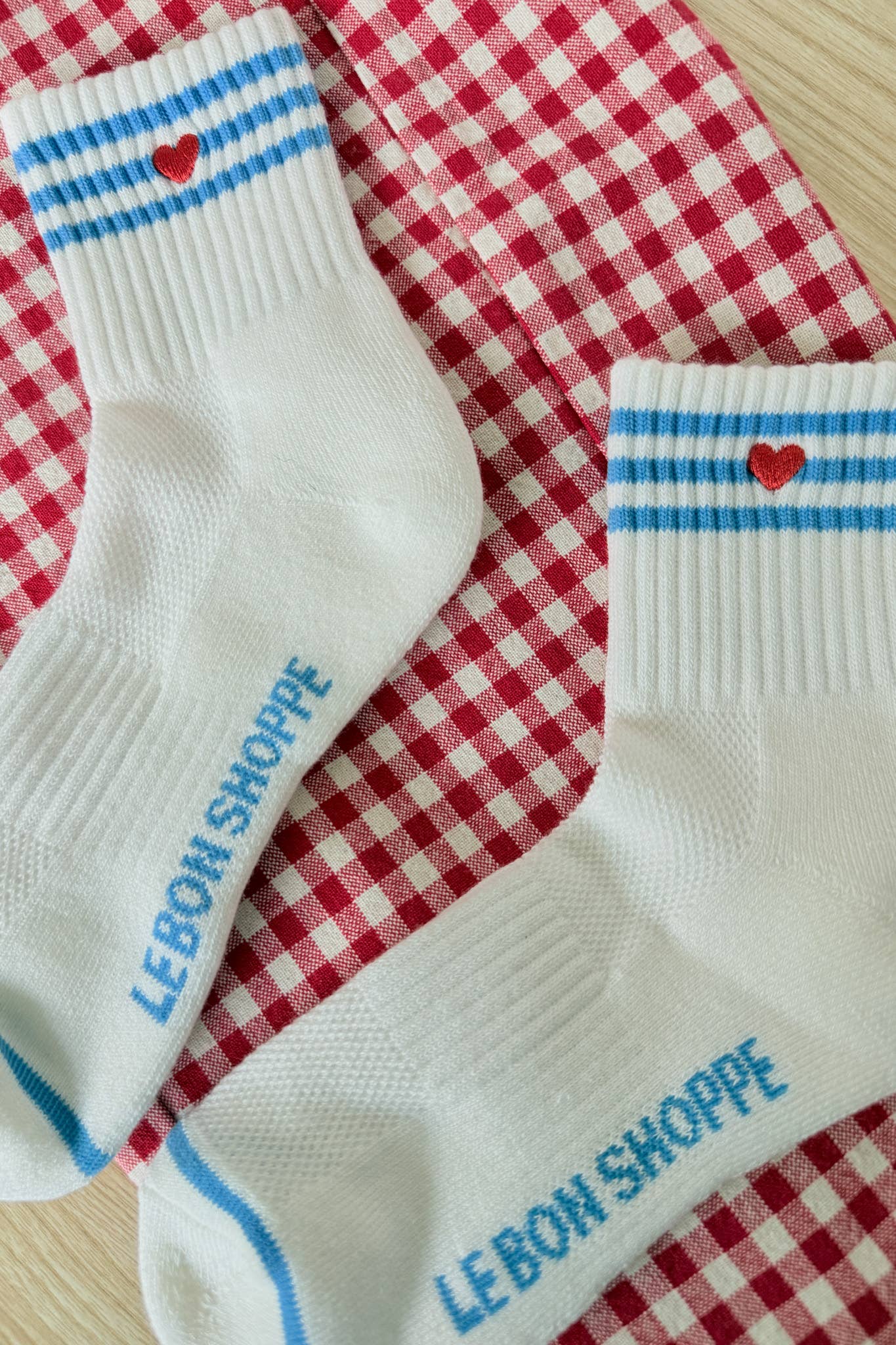 Le Bon Shoppe | Embroidered Girlfriend Socks - Ivory + Heart