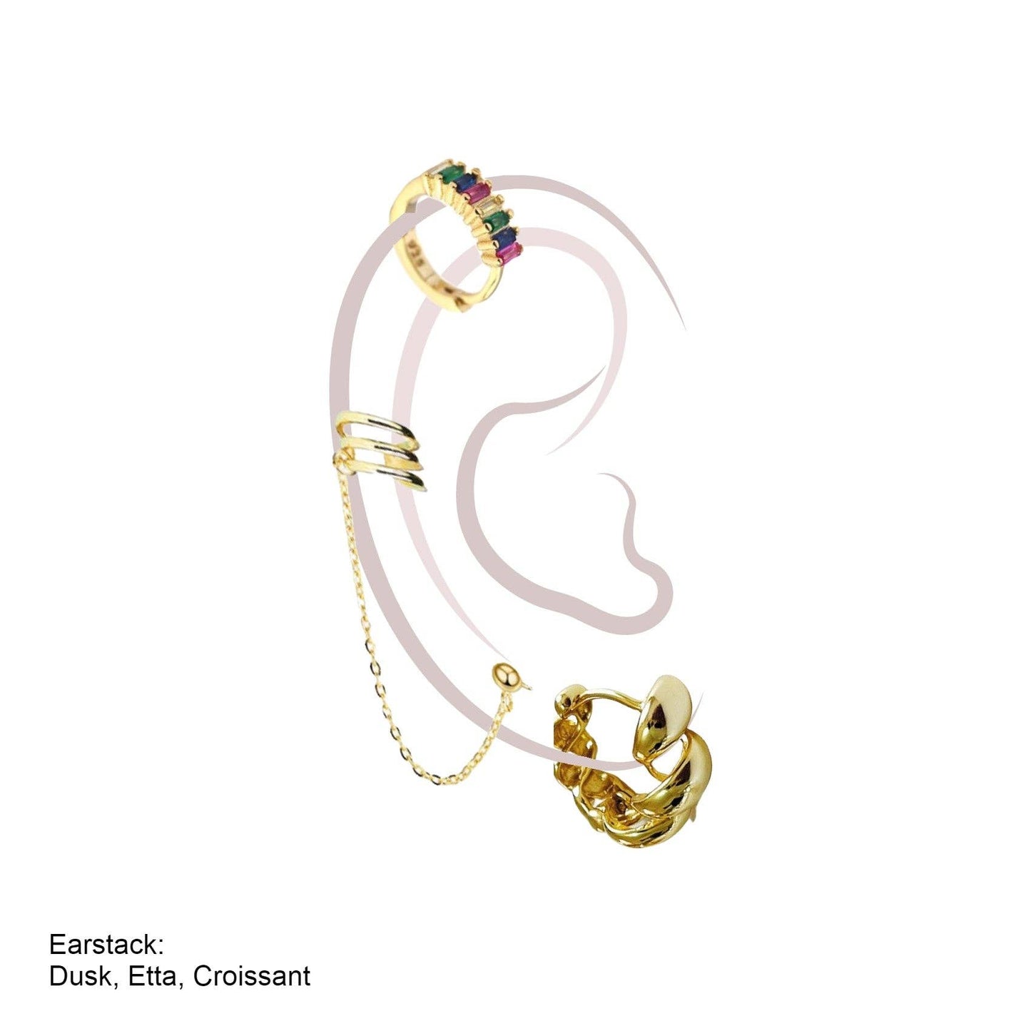 Love Local Jewelry | Chunky Croissant Hoops 2cm - Gold