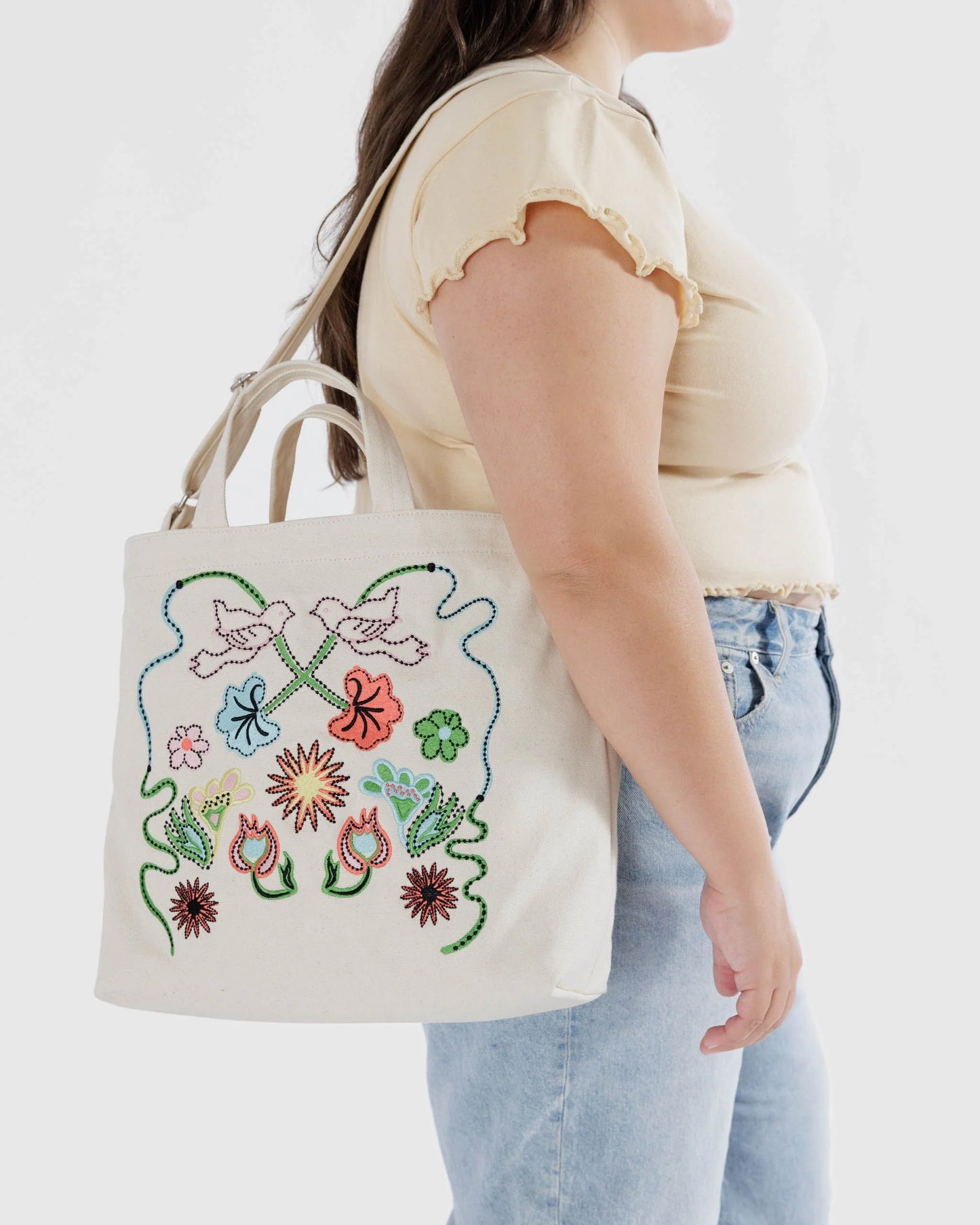 Baggu | Horizontal Duck Bag - Embroidered Birds