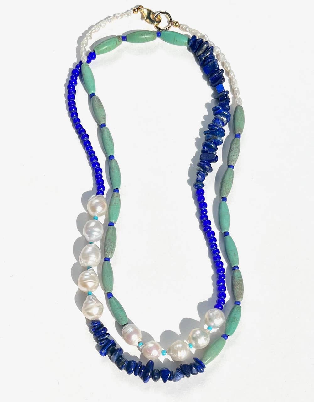 Heather Kahn | Denim Pearl Doublet Necklace