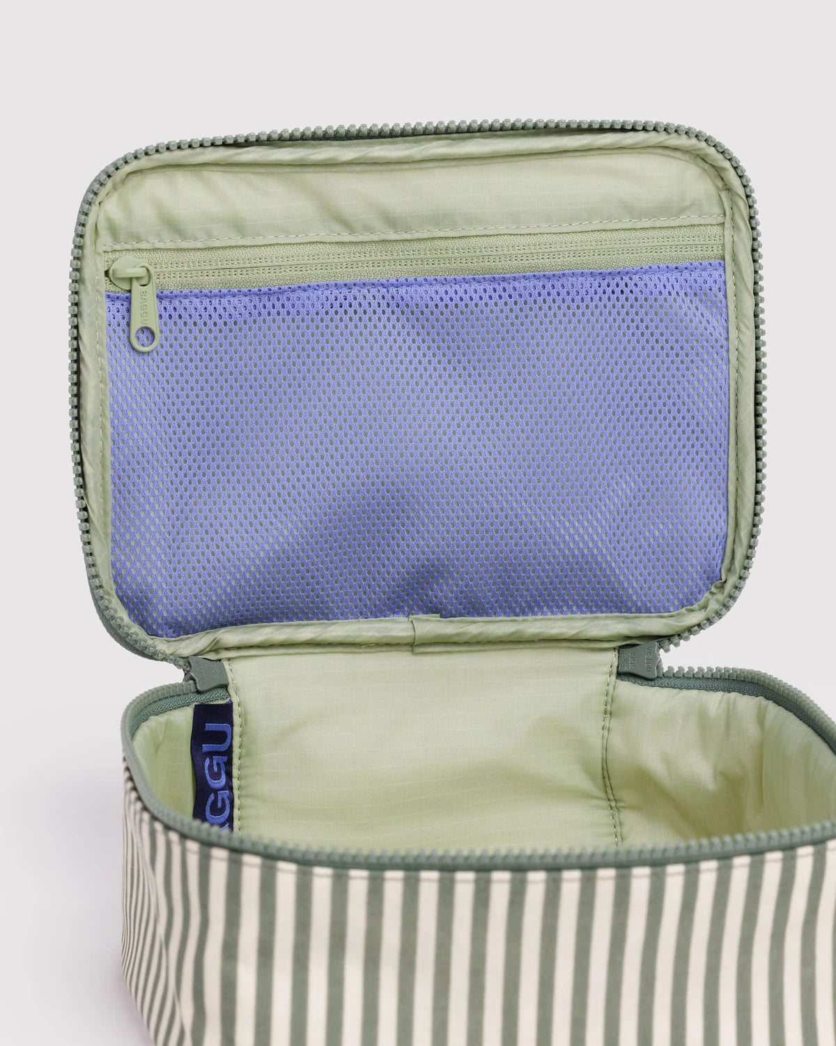 Baggu | Small Cosmetic Case - Sage Stripe
