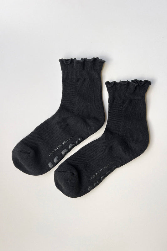 Le Bon Shoppe | Ruffled Hugger Crew Socks - Black