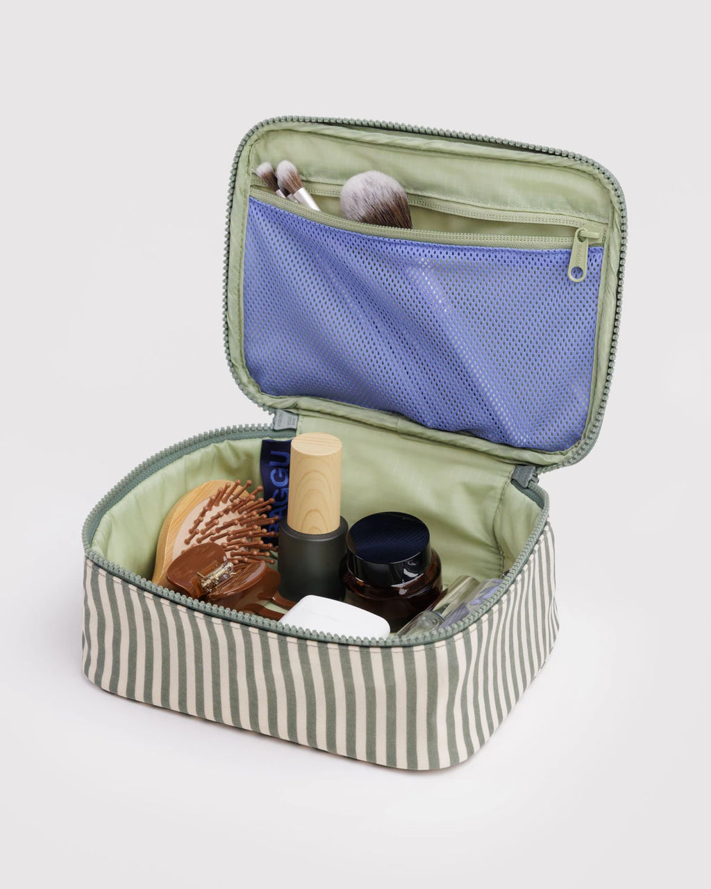 Baggu | Small Cosmetic Case - Sage Stripe