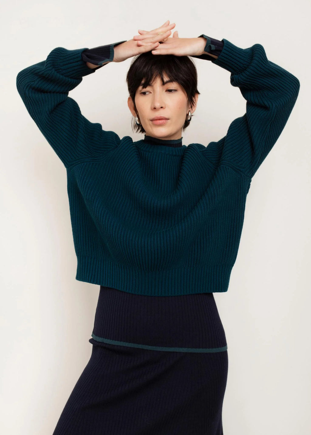 Paper Label | Avery Crew Neck Sweater - Teal