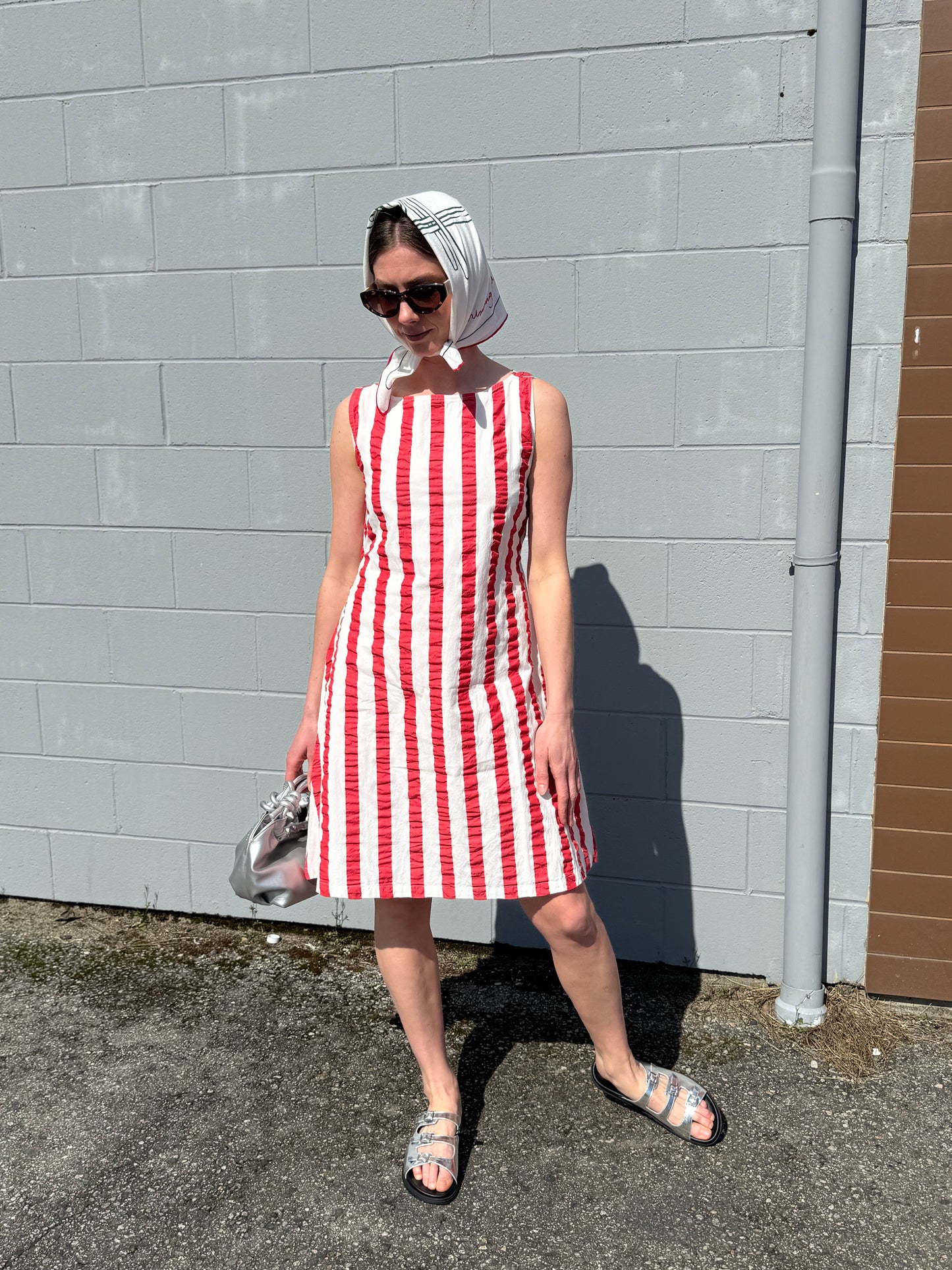 Thinking Mu | Red Stripe  - Cecile Dress
