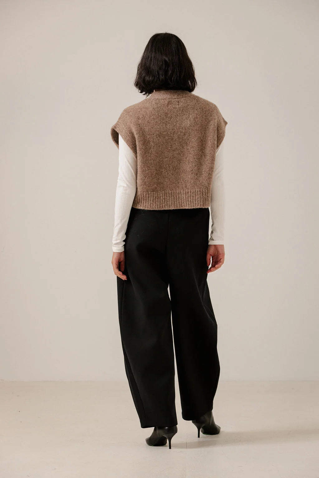 Bare Knitwear | Alpaca Button Down Vest - Dark Fawn