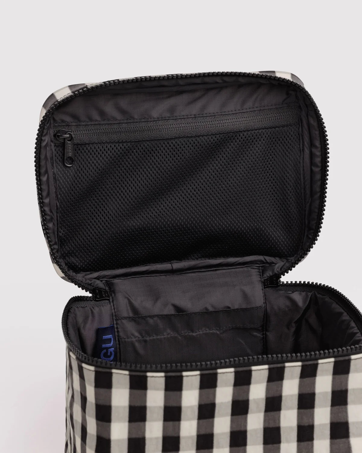 Baggu | Large Cosmetic Case - Black and Cream Gingham