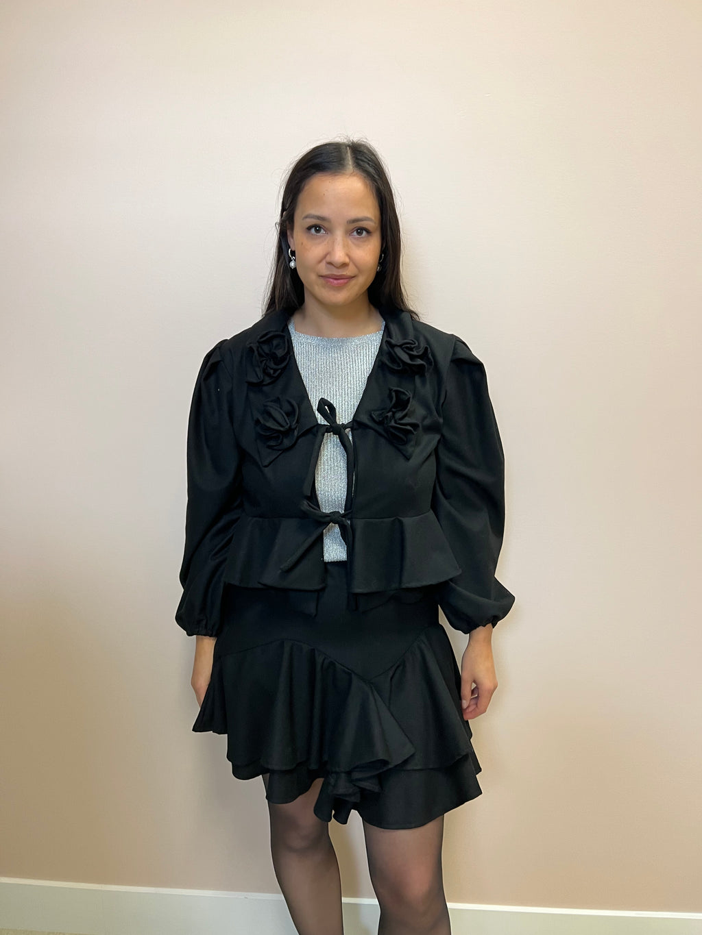 Tach | Lea Wool Blend Blouse - BLACK