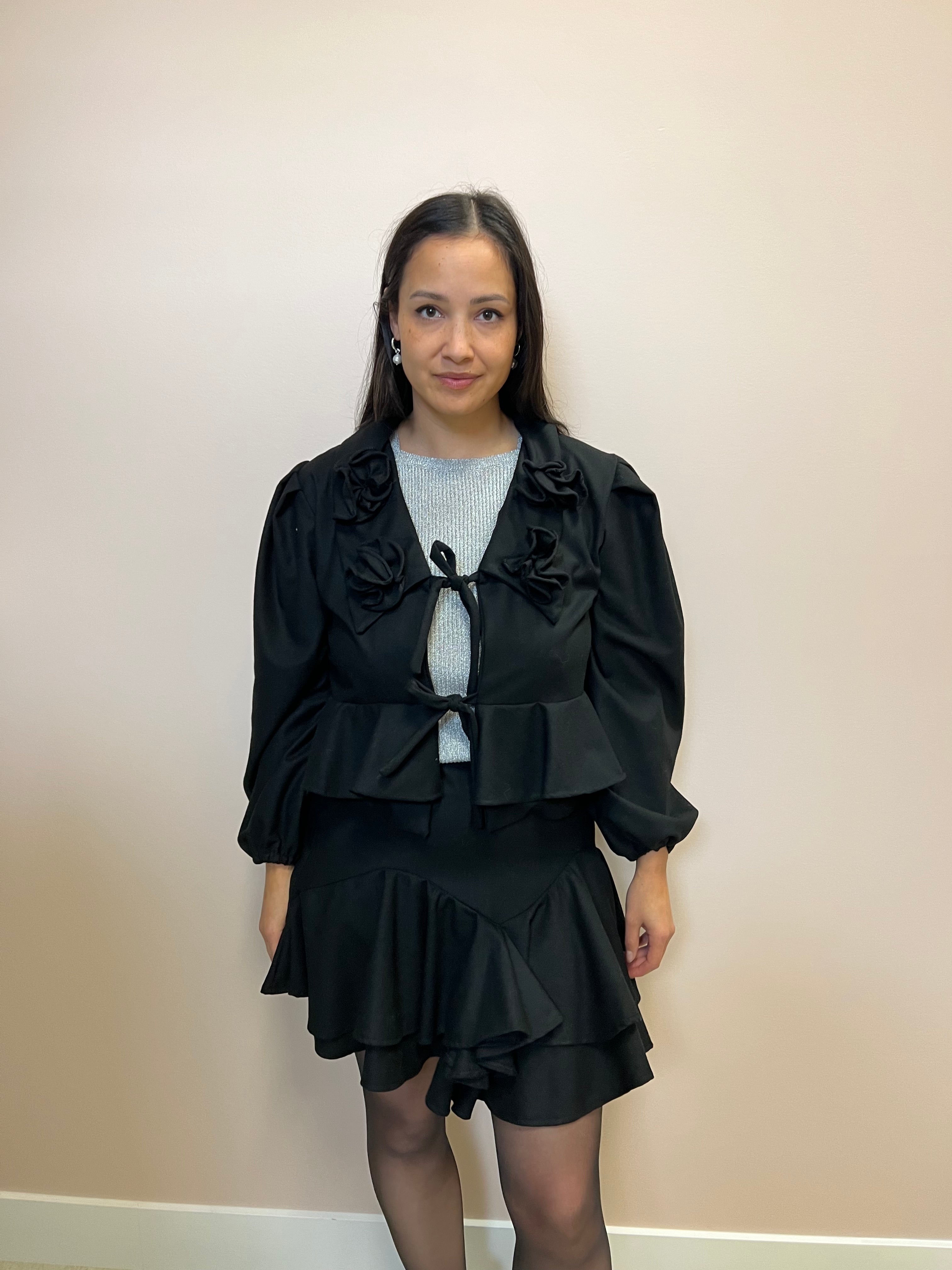 Tach | Lea Wool Blend Blouse - BLACK