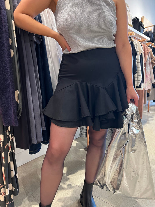 Tach | Sultana Wool Blend Mini Skirt - BLACK