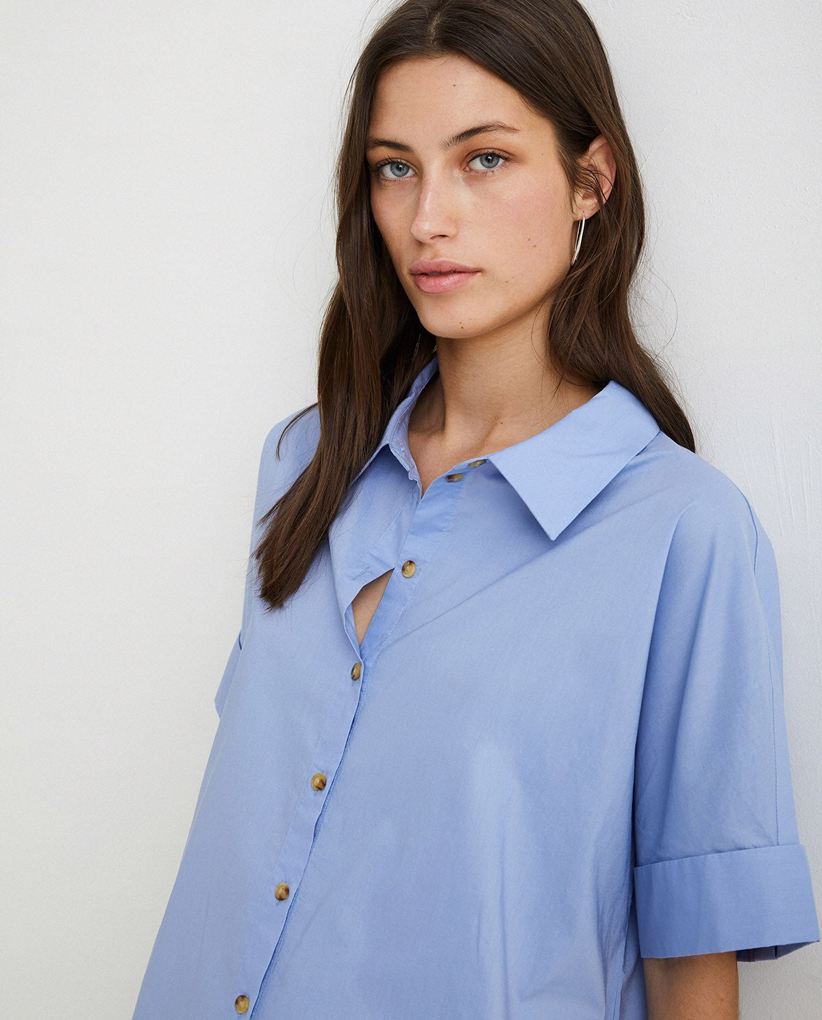 Yerse | Shirt Dress - Blue