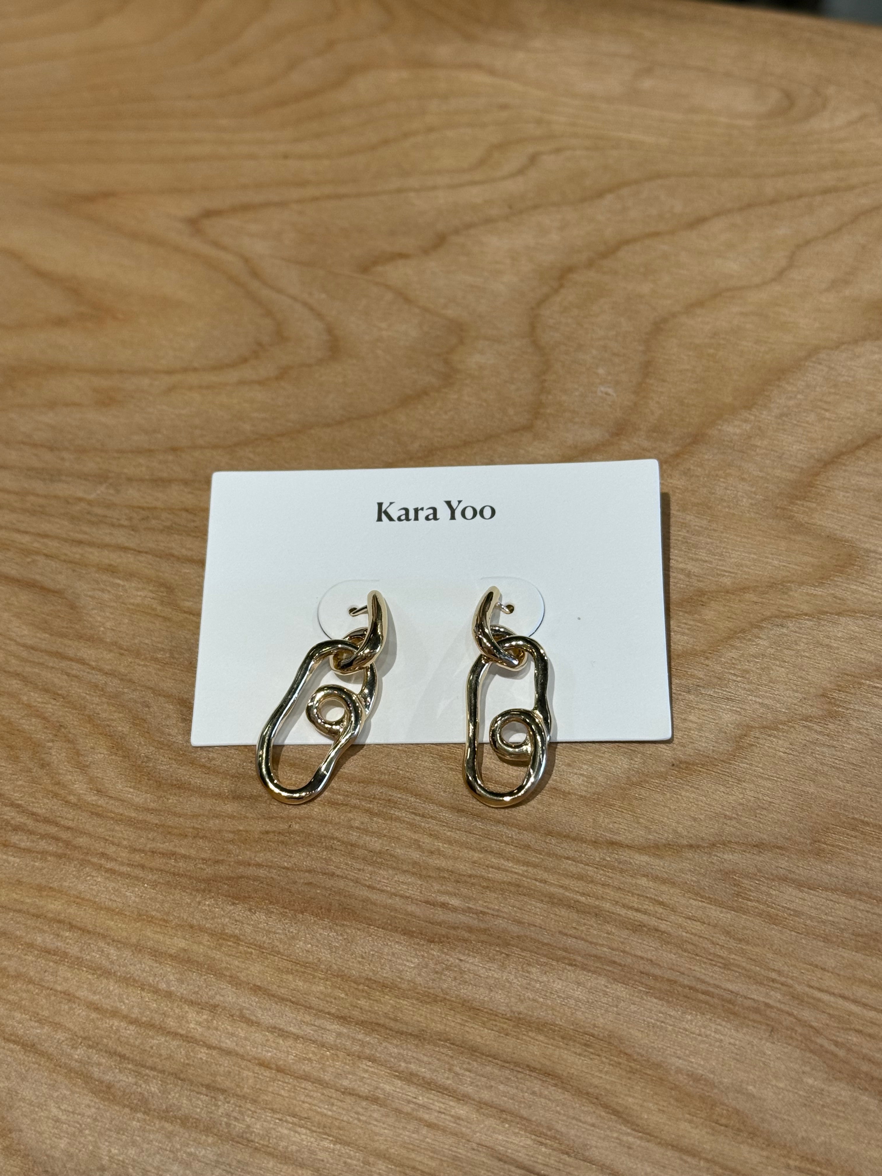 Kara Yoo | Loop Dangle Earrings: 14k Gold Plated