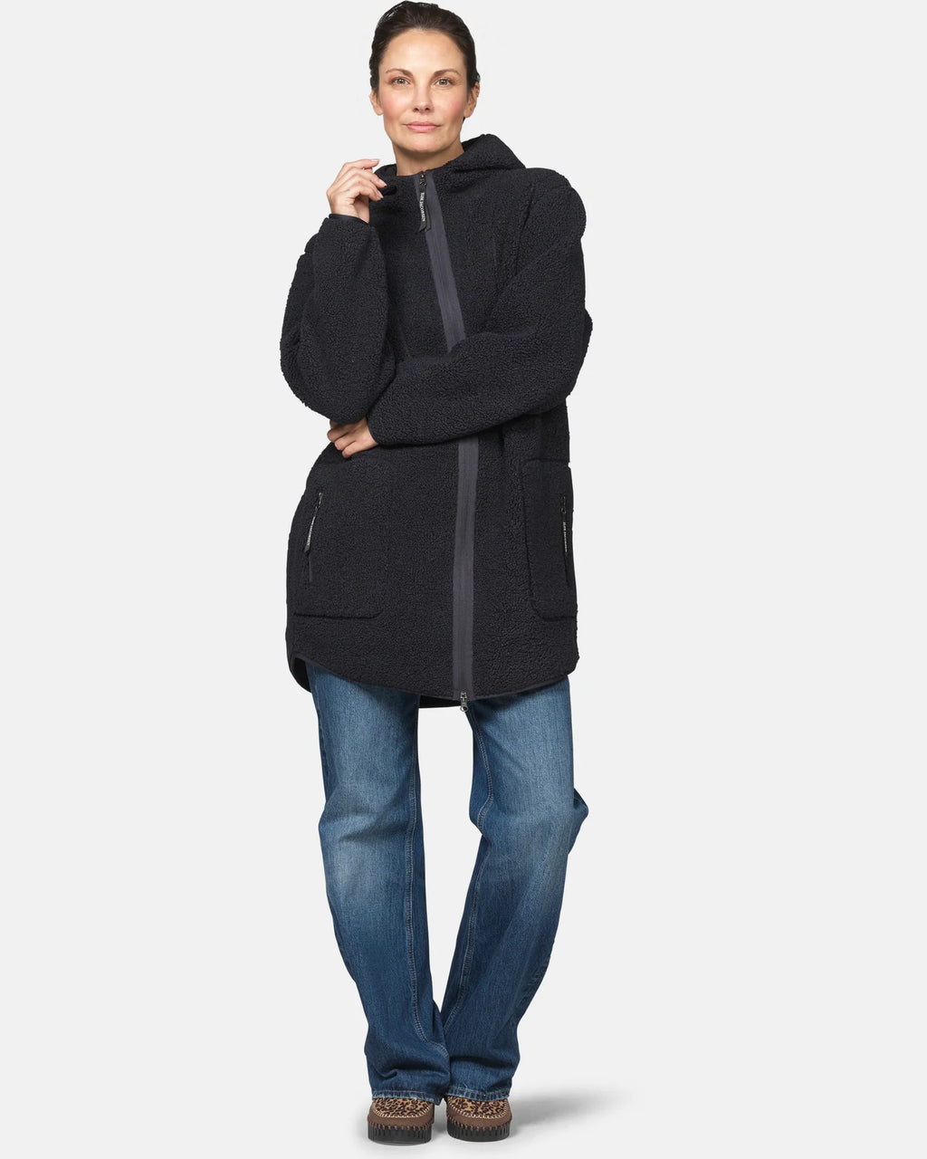 Ilse Jacobsen | Bonded Pile Jacket with Hood - Dark Indigo