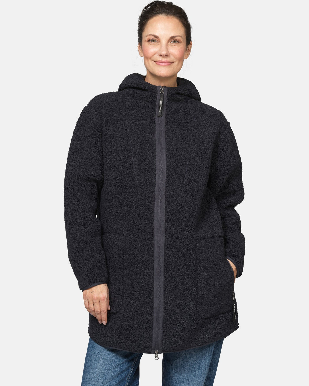 Ilse Jacobsen | Bonded Pile Jacket with Hood - Dark Indigo