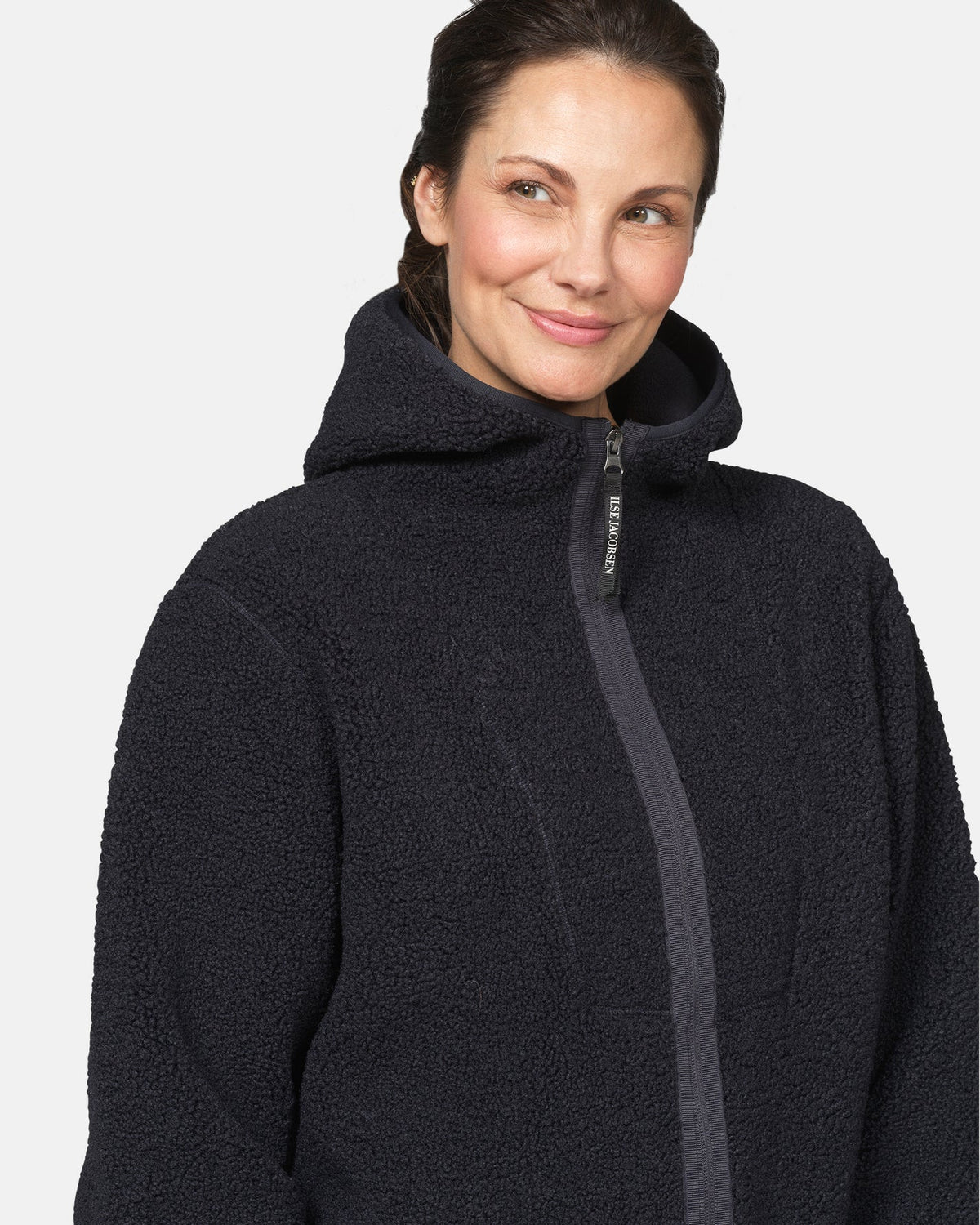 Ilse Jacobsen | Bonded Pile Jacket with Hood - Dark Indigo