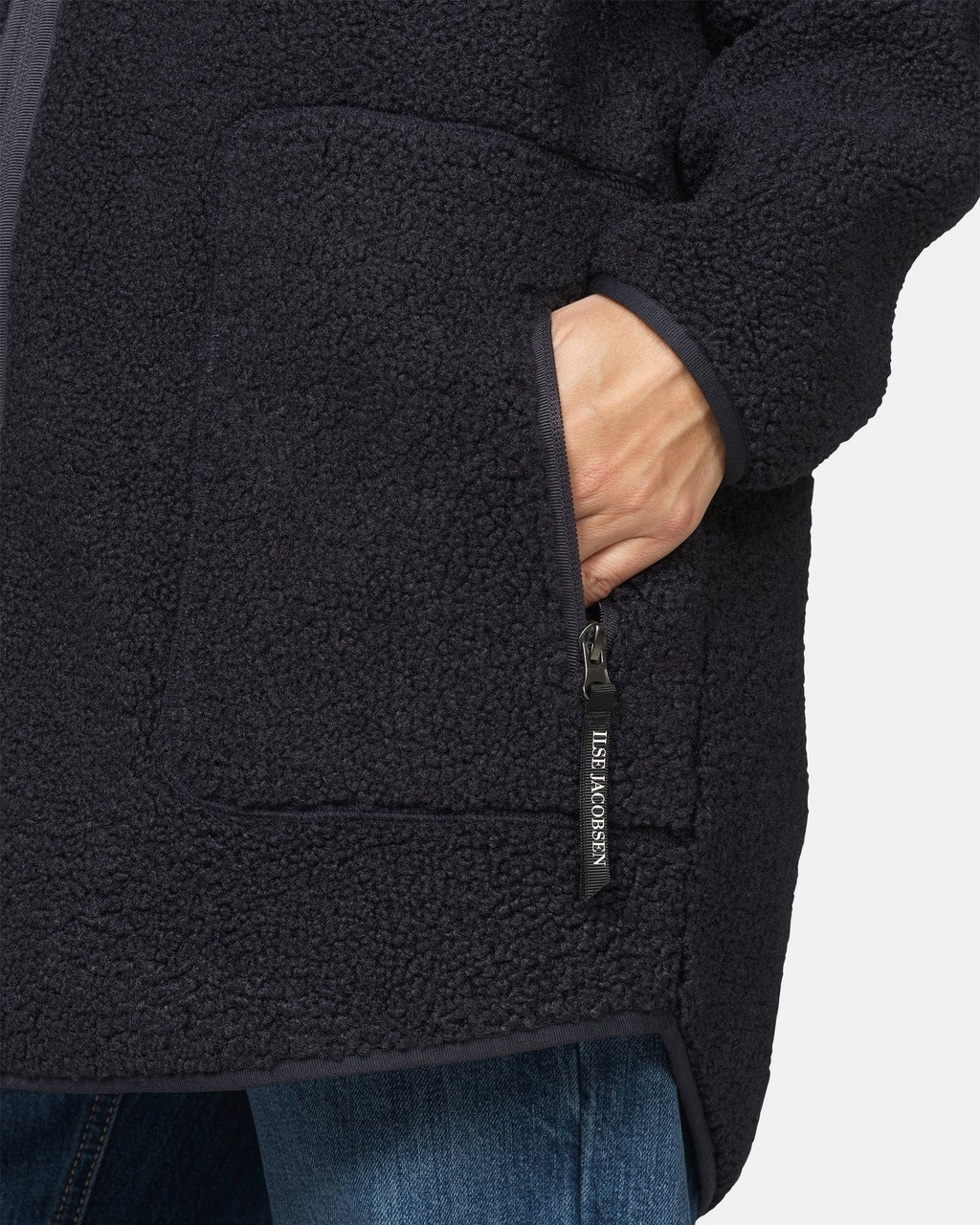 Ilse Jacobsen | Bonded Pile Jacket with Hood - Dark Indigo