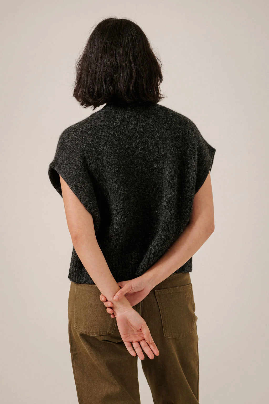Bare Knitwear | Alpaca Button Down Vest - Basalt