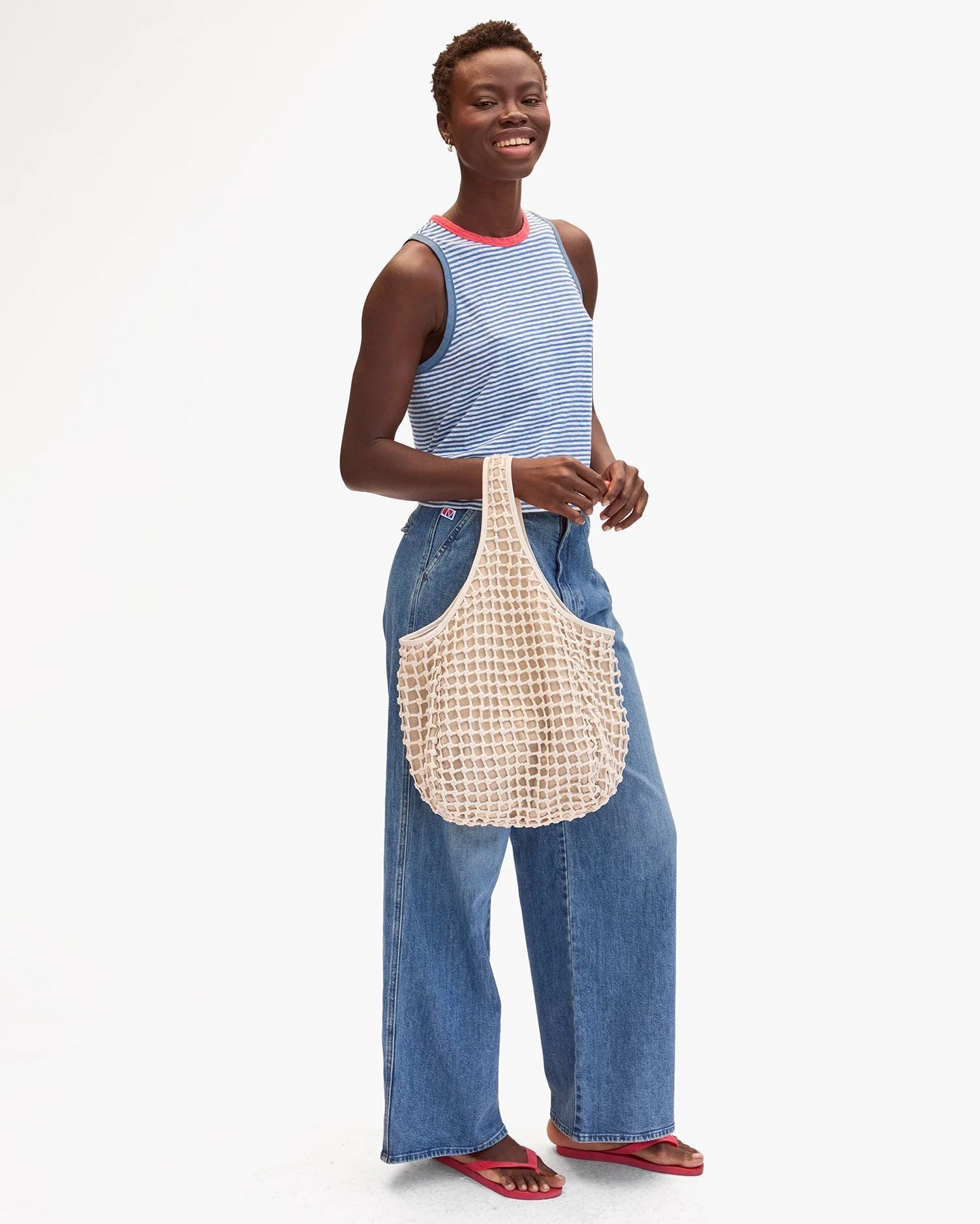 Claire V. | Bando - Knot Woven Leather - White