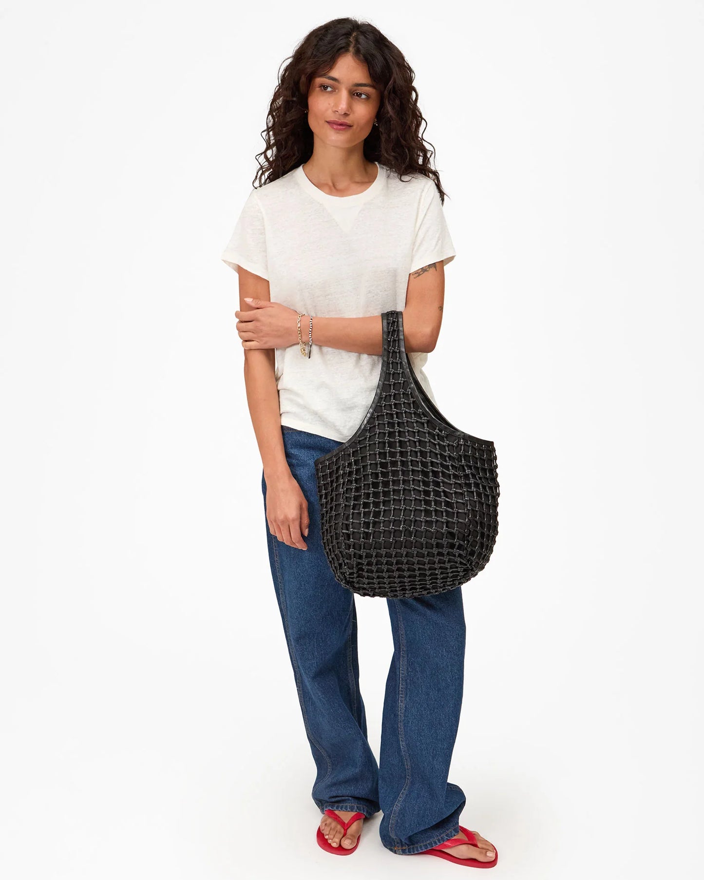 Claire V. | Bando - Knot Woven Leather - Black