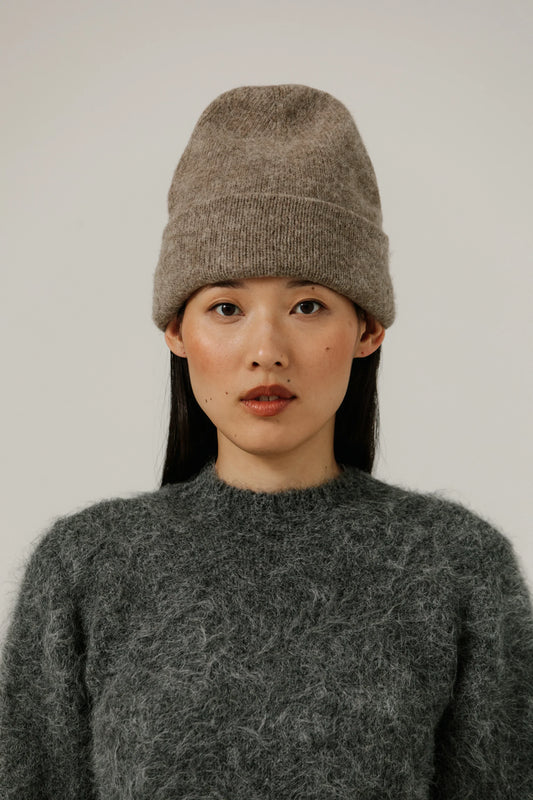 Bare Knitware | Baby Alpaca Andes Beanie - Dark Fawn