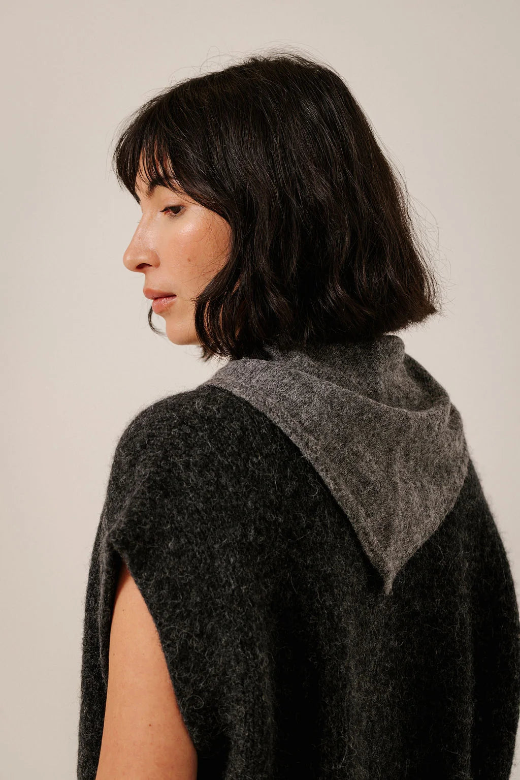 Bare Knitwear | Baby Alpaca Bandana - Charcoal