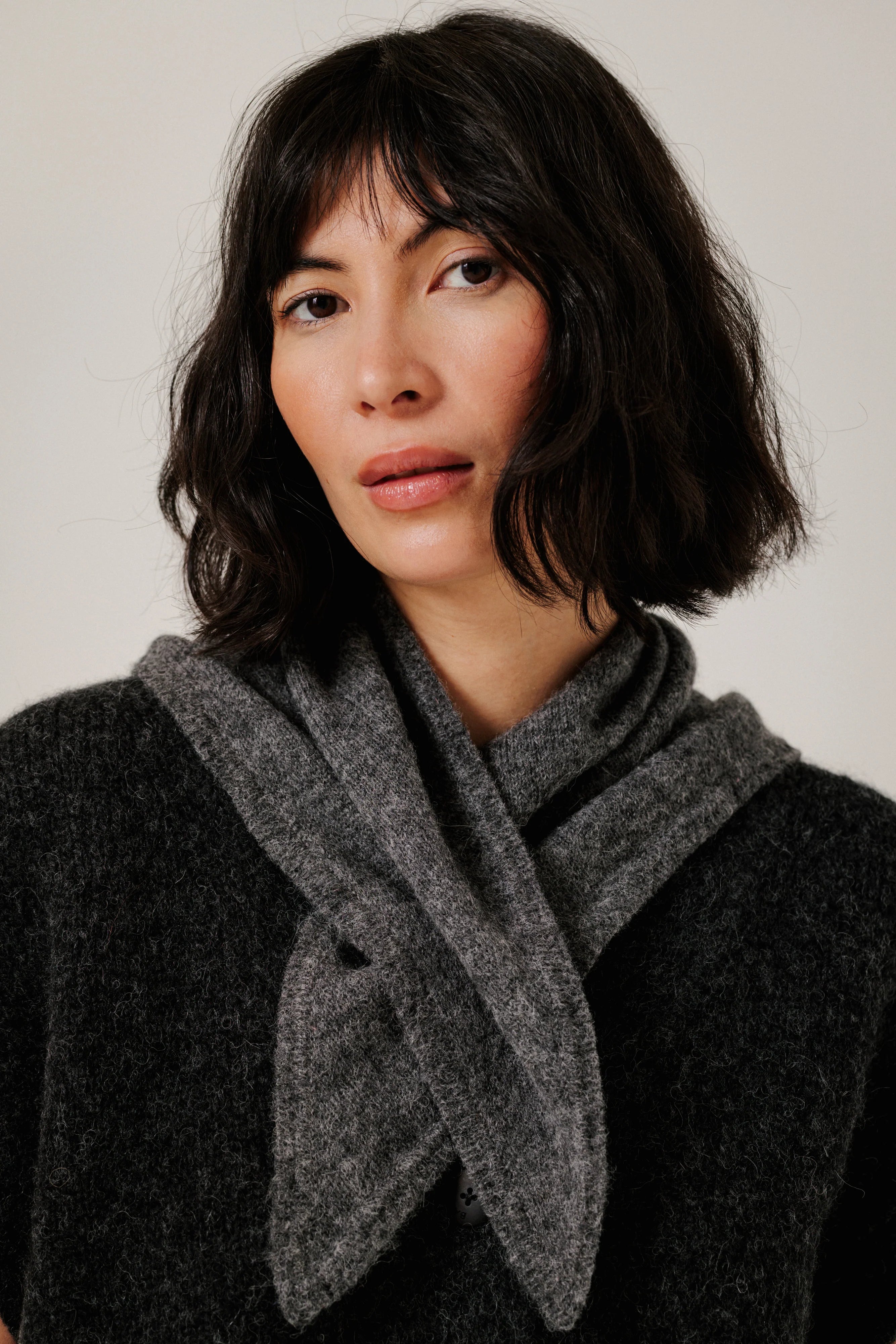 Bare Knitwear | Baby Alpaca Bandana - Charcoal