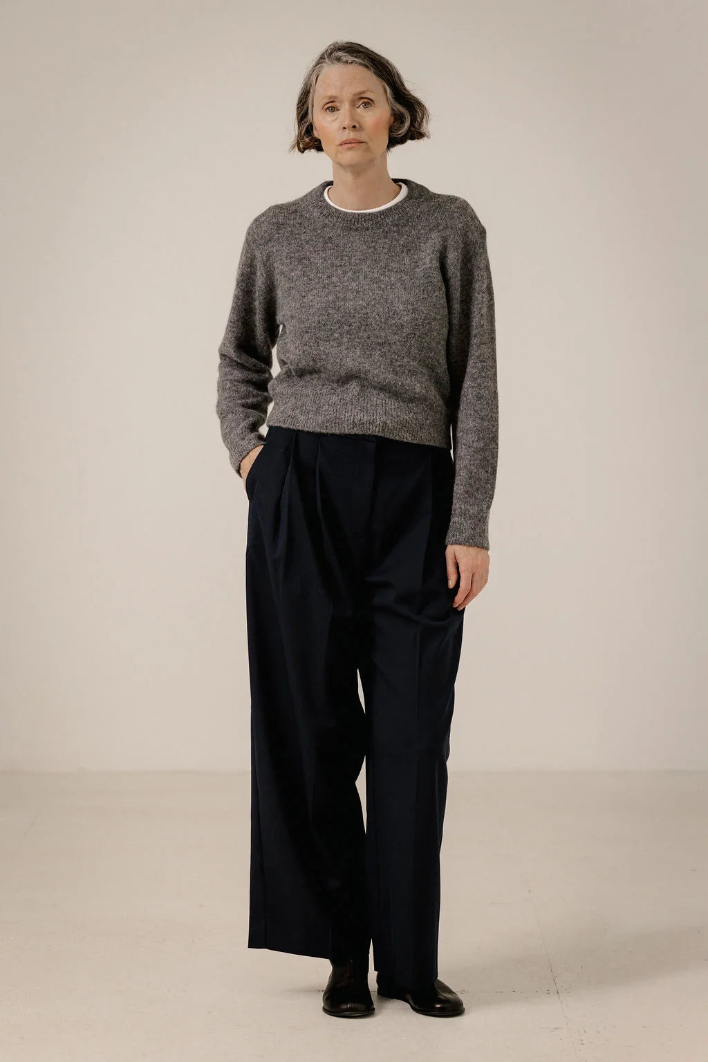 Bare Knitwear | Baby Alpaca Crewneck - Charcoal