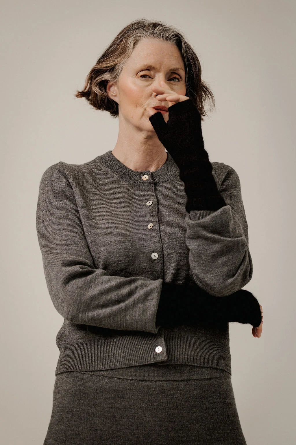 Bare Knitwear | Baby Alpaca Fingerless Mittens - Classic Black