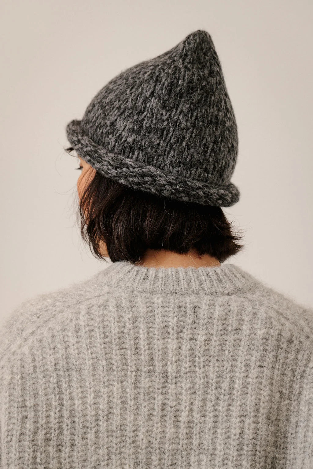 Bare Knitwear | Baby Alpaca Roll Hat - Charcoal Marl