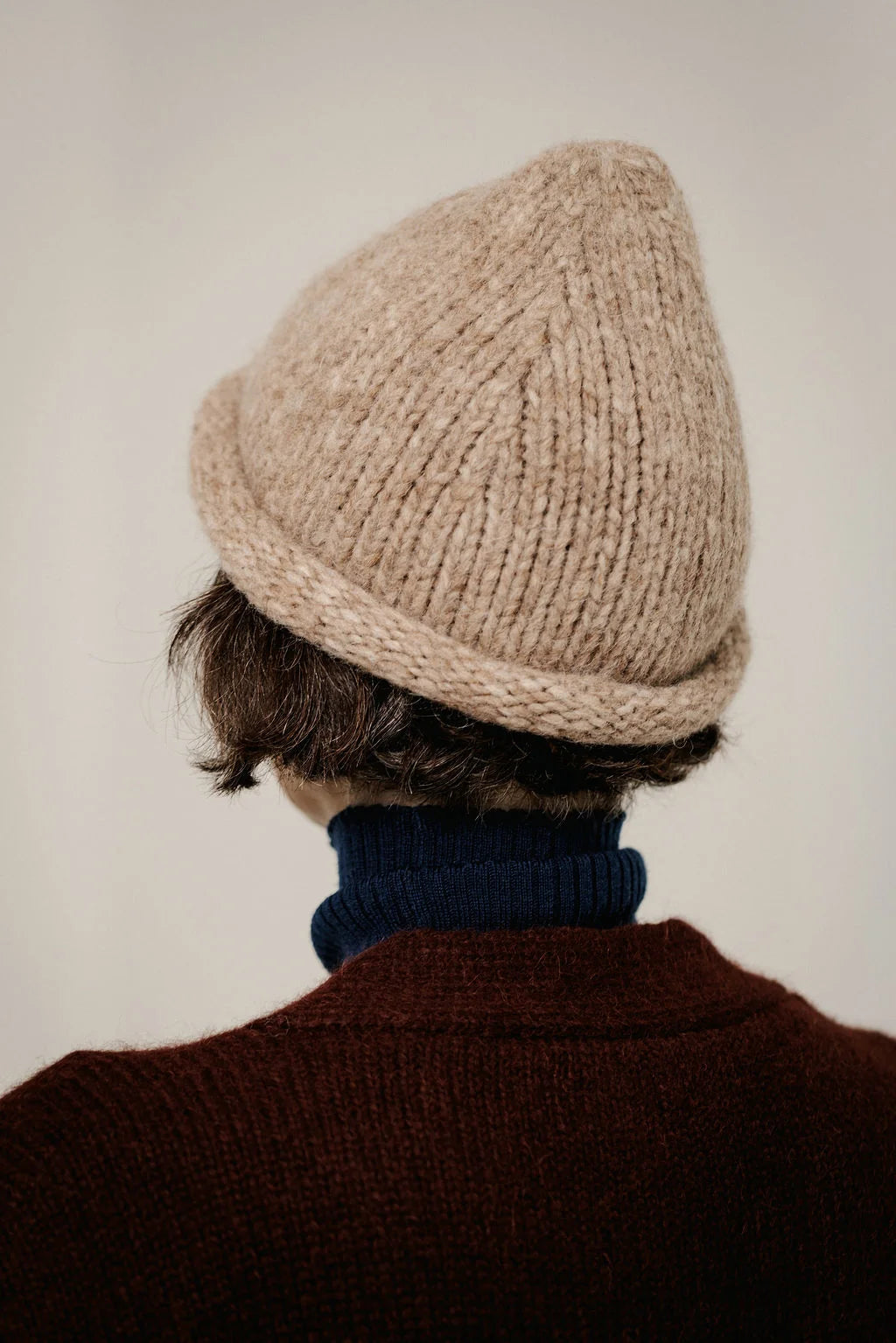 Bare Knitwear | Baby Alpaca Roll Hat - Fawn Marl
