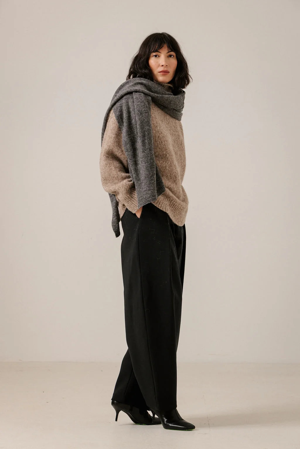 Bare Knitwear | Baby Alpaca Travel Wrap - Charcoal