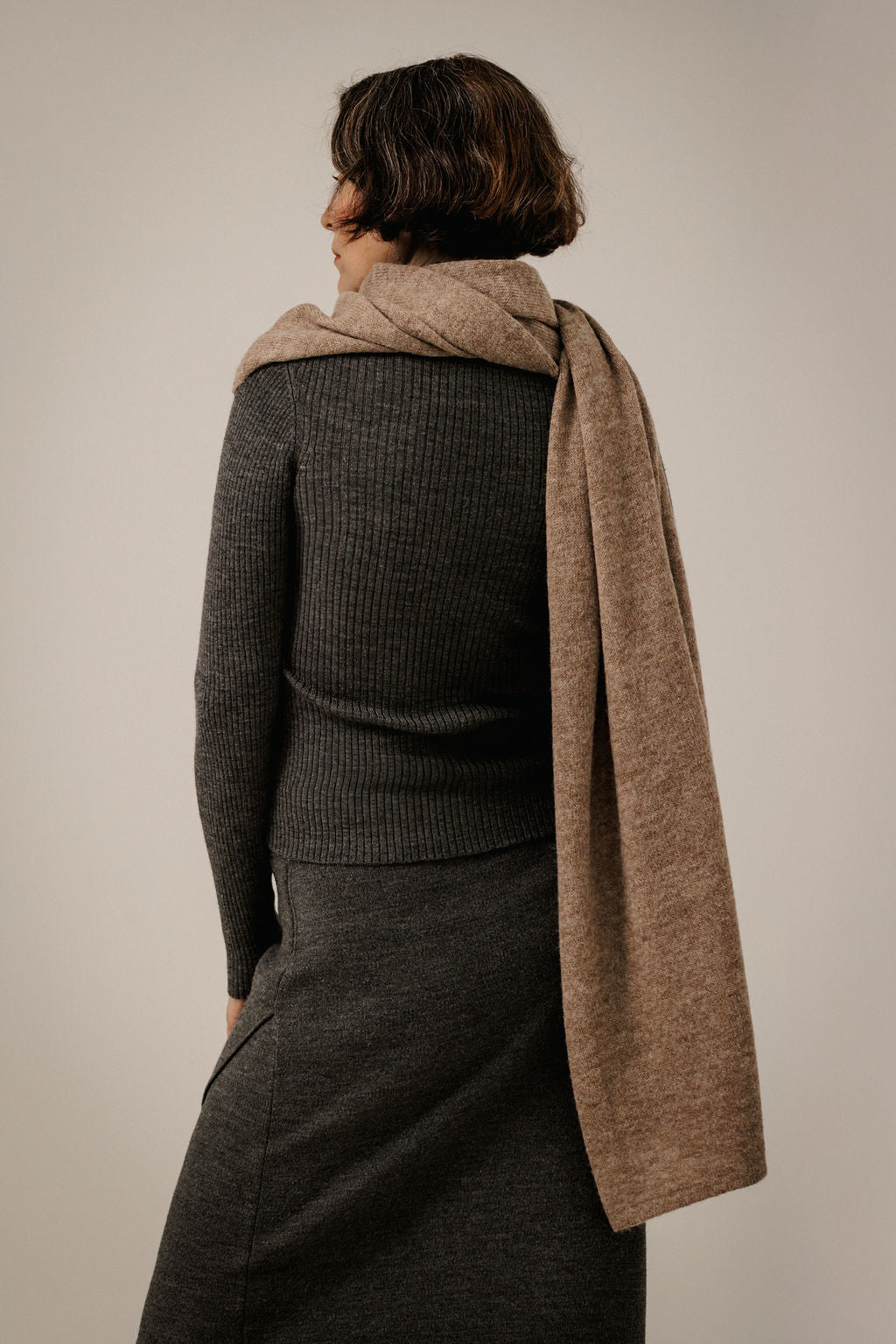 Bare Knitwear | Baby Alpaca Travel Wrap - Dark Fawn