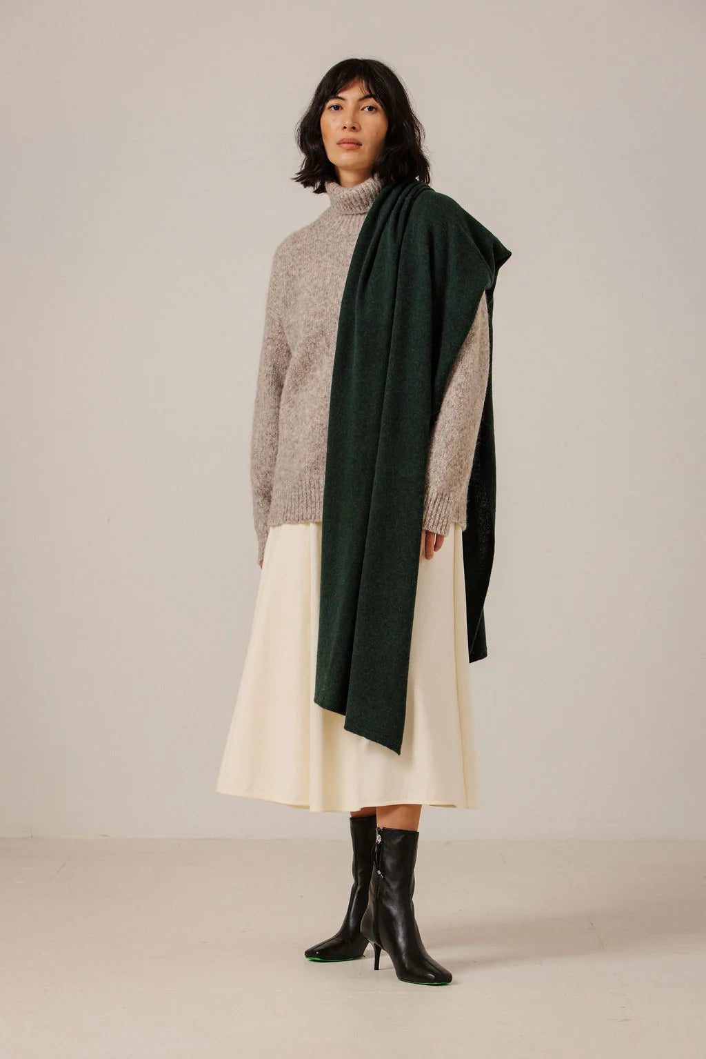Bare Knitwear | Baby Alpaca Travel Wrap - Emerald