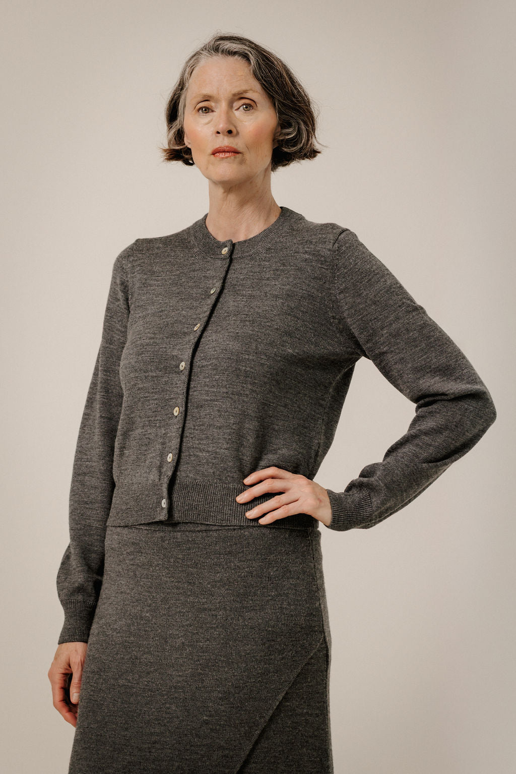 Bare Knitwear | Classic Merino Cardigan - Charcoal