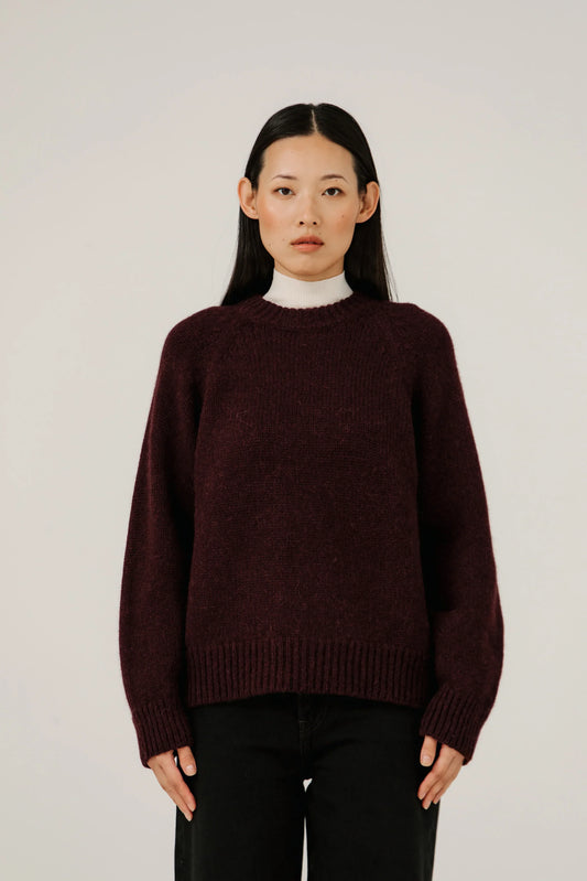 Bare Knitware | Classic Oversized Crewneck - Deep Maroon