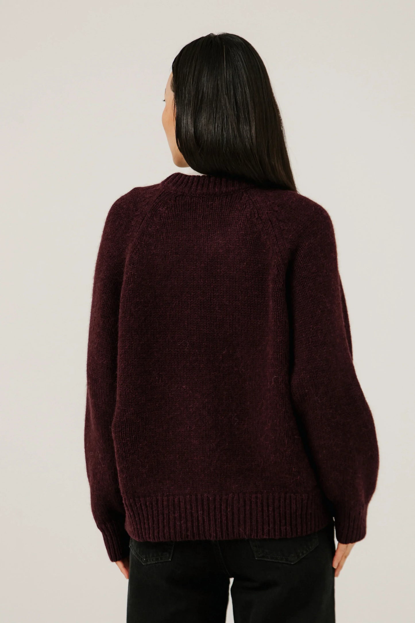 Bare Knitware | Classic Oversized Crewneck - Deep Maroon