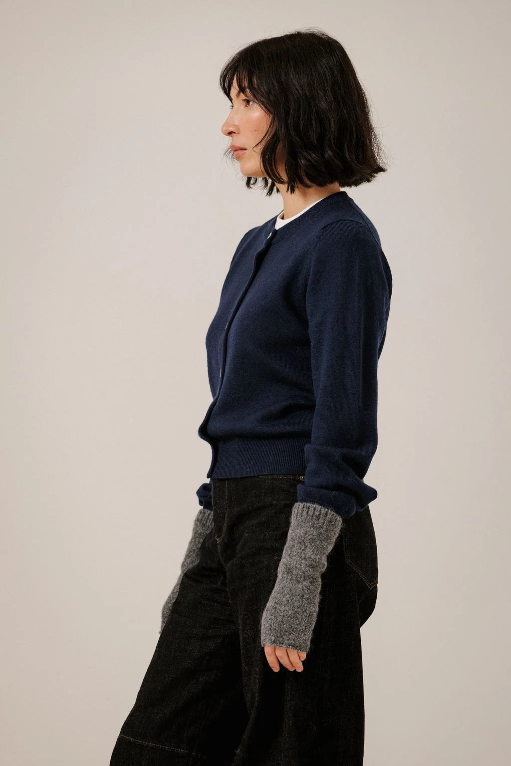 Bare Knitwear | Baby Alpaca Fingerless Mittens - Charcoal