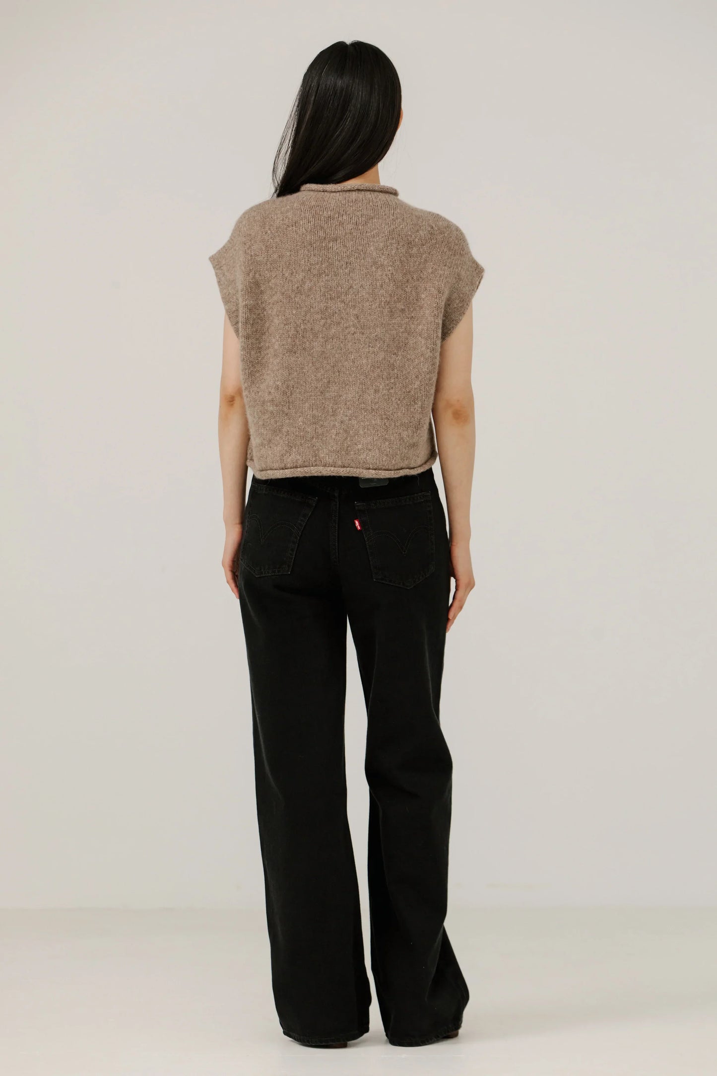 Bare Knitwear | Alpaca Iris Vest - Dark Fawn