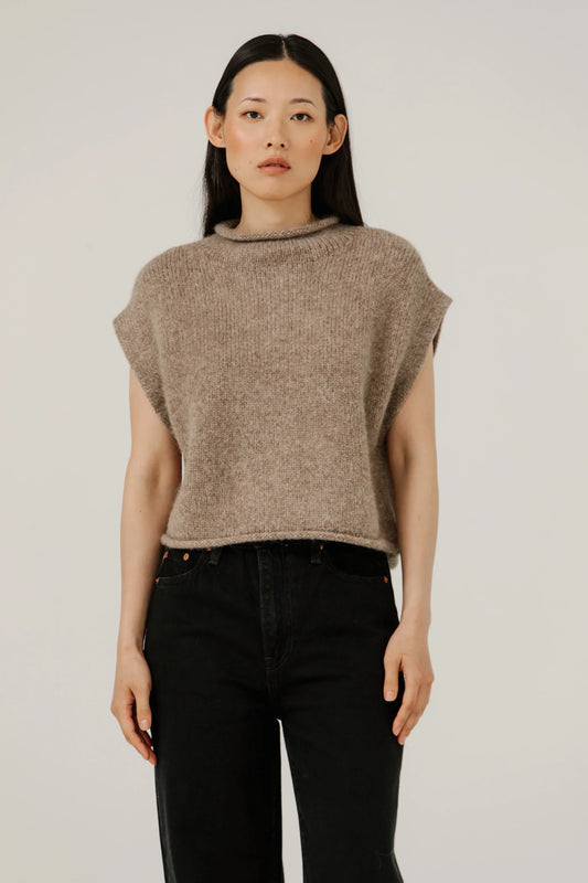Bare Knitwear | Alpaca Iris Vest - Dark Fawn