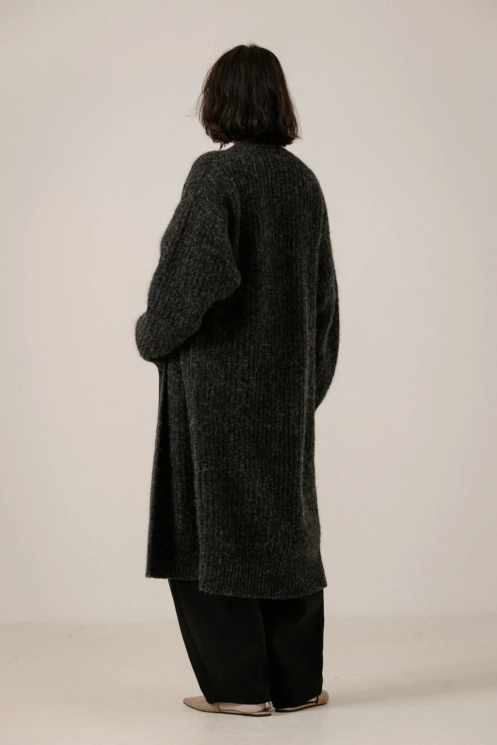 Bare Knitwear | Lofty Alpaca Midi Cardigan - Basalt