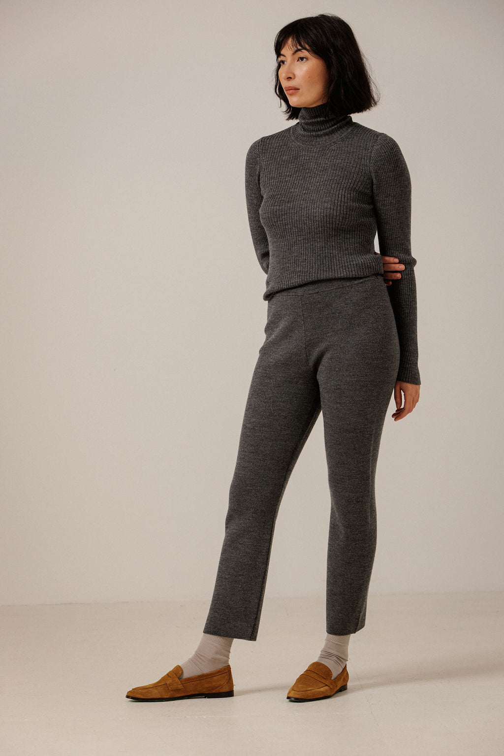 Bare Knitwear | Merino Slim Pant - Charcoal