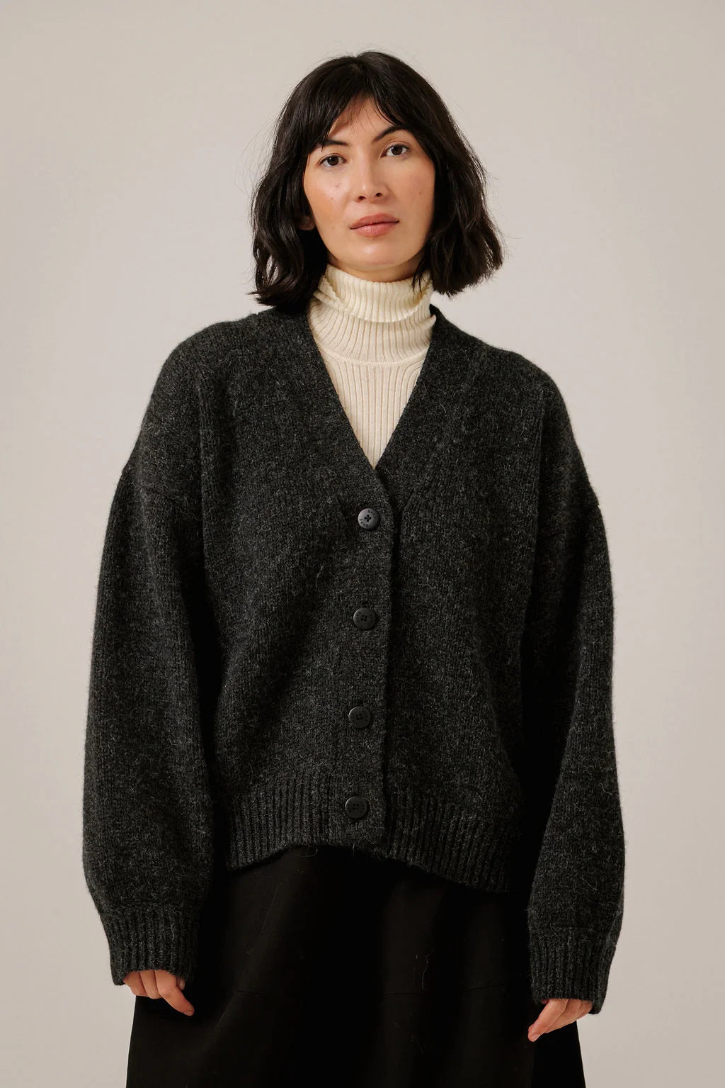 Bare Knitwear | Oversized Alpaca Cardigan - Basalt