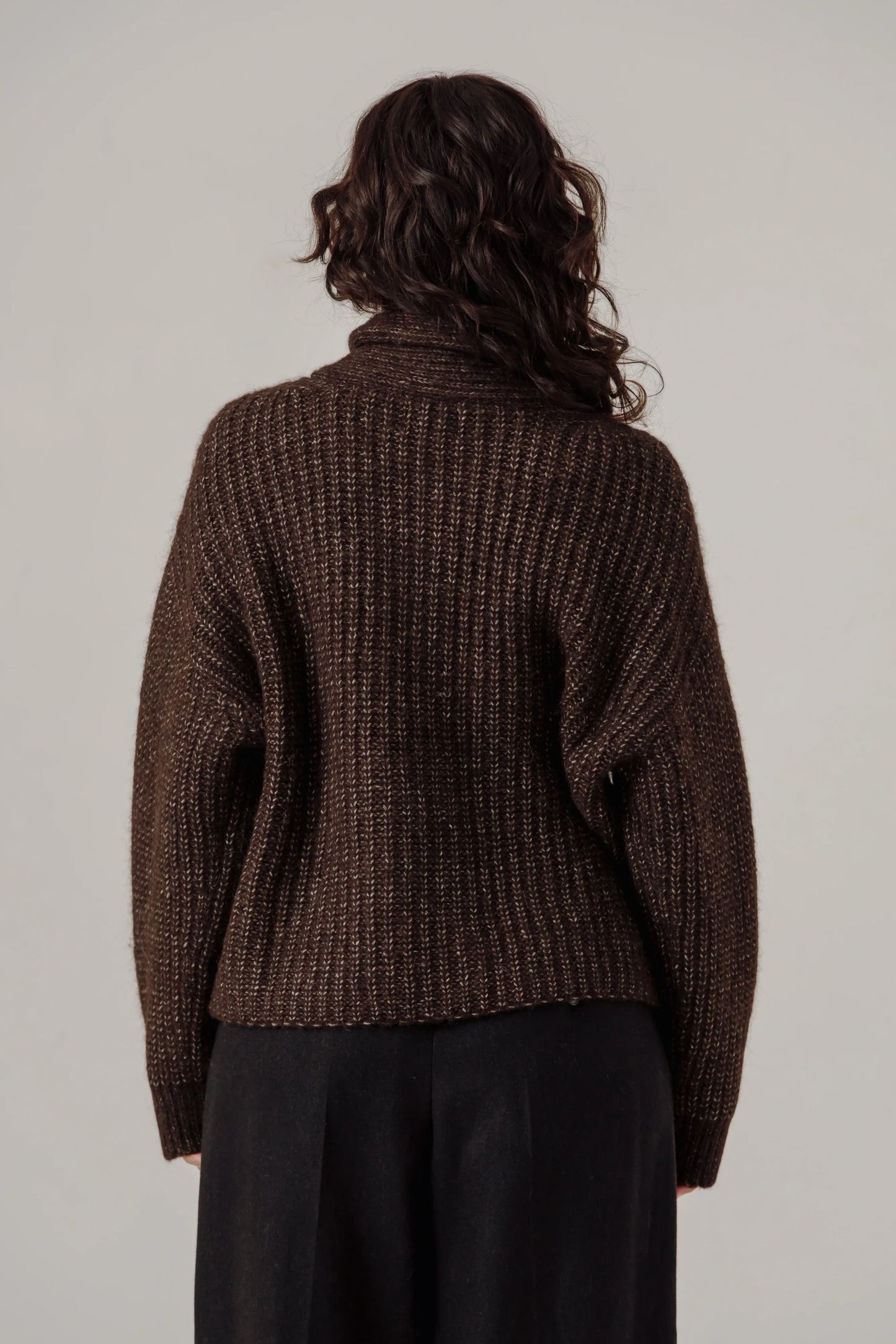 Bare Knitwear | Oversized Shawl Cardigan - Carob